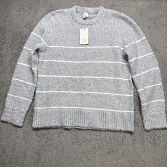 a new day Sweaters - Target Women's Grey Stripe Sweater S NWT Recycled Polyester Pullover New